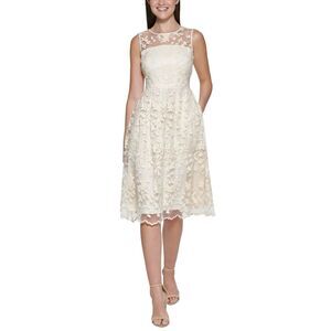 Kensie Women's Embroidered Lace Dress - Ivory Size 8